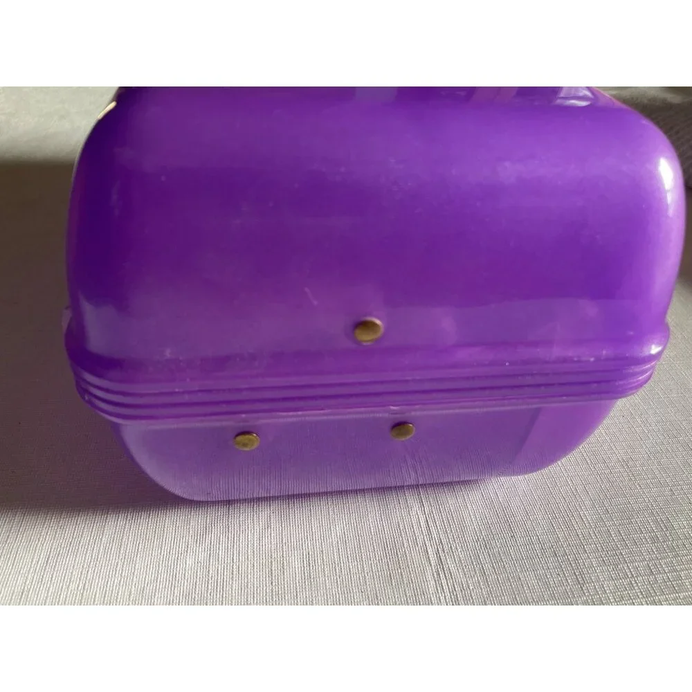 Caboodle Purple Transparent Plastic Storage Container With Handle & Secure Latch